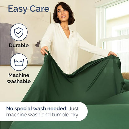 King Size 4 Piece Sheet Set - Comfy Breathable & Cooling Bed Sheets Set - Hotel Luxury Bedding for Women, Men, Kids & Teens - Deep Pockets, Easy-Fit, Soft and Wrinkle Free - Oeko-Tex - Emerald Green