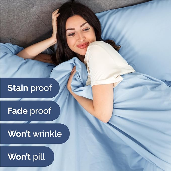 CGK Linens Split King 7 Piece Sheet Set - Cooling Sheets for Hot Sleepers - Hotel Luxury Bedding Set with 8-16 Inch Deep Pockets - 1 Flat & 2 Fitted & 4 Pillowcases - Soft & Wrinkle Free - Split King