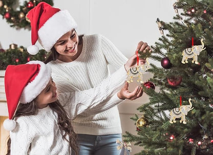 WhatSign Elephant Ornament for Christmas Tree - Metal Cute Elephant Party Decorations Hanging Ornament Keepsake Gifts for Kids Girls