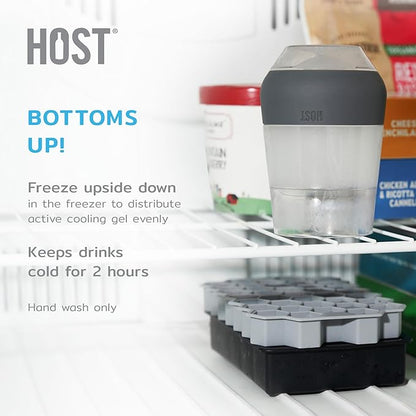 Host Freeze XL Cooling Cup in Double Walled Insulated Freezable Drink Chilling Tumbler with Freezing Gel, 12 Ounces - Set of 4 Vivid Tinted
