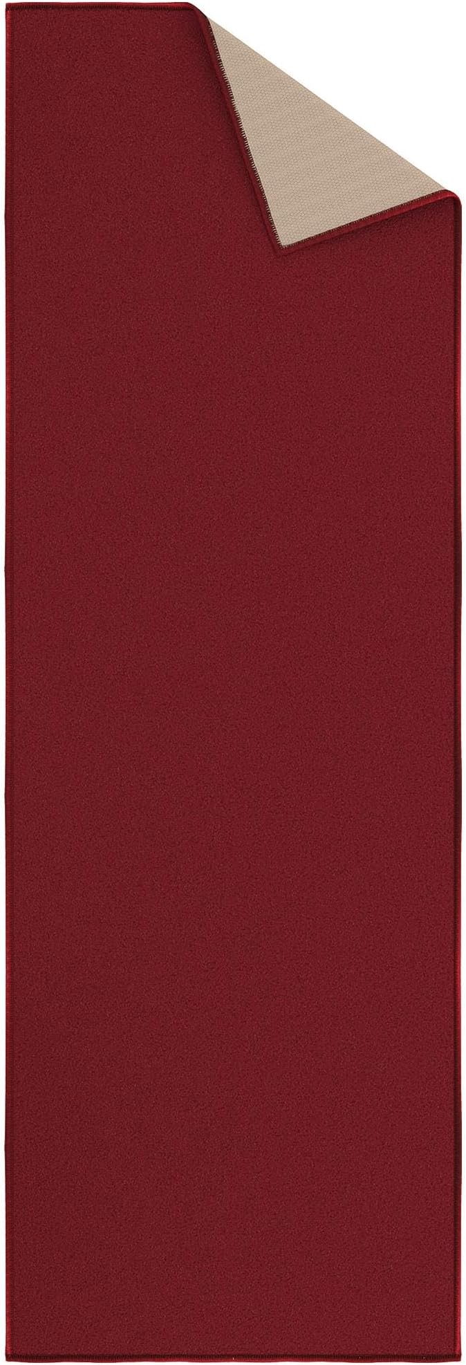 Machine Washable Modern Solid Design Non-Slip Rubberback 2x5 Traditional Runner Rug for Hallway, Kitchen, Bedroom, Entryway, 20" x 59", Red