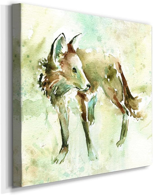 Canvas Wall Art Animals Theme for Home Décor, On Second Thought Wall Art, Ready to Hang, 16'' x 16''