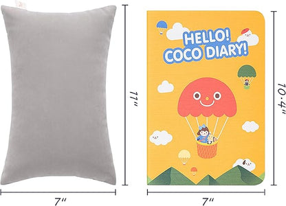 FLXXIE 2 Pack Microfiber Tiny Pillows, 11x7 Inches, Mini Pillows for Sleeping and Traveling, Washable Pillows, Soft Small Pillows Travel Pillows Nap Pillows, Light Grey
