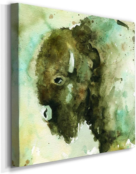 Cute Animals Artwork Abstract Colorful Painting Wall Art on Canvas, On Guard Wall Art, Ready to Hang, 10'' x 10''