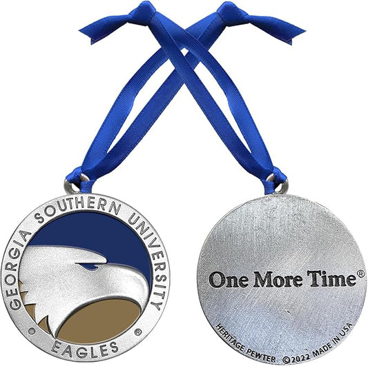 Georgia Southern University Ornament Non-Dated | Hand-Sculpted Christmas Tree Ornament | Intricately Crafted Metal Pewter Alma Mater Inlay