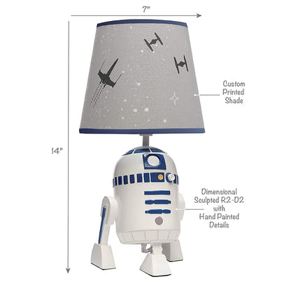 Lambs & Ivy Star Wars Classic Hand Painted R2-D2 Lamp with Shade & Bulb