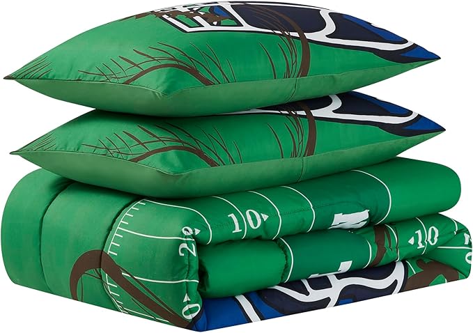 Kids Bedding Set Bed in a Bag for Boys and Girls Toddlers Printed Sheet Set and Comforter, Twin, Football