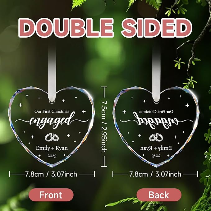 Engagement Gifts for Couples - Personalized Engagement Ornament for Party Decorations - Bride to Be Gifts, First Christmas Just Engaged Ornament 2025