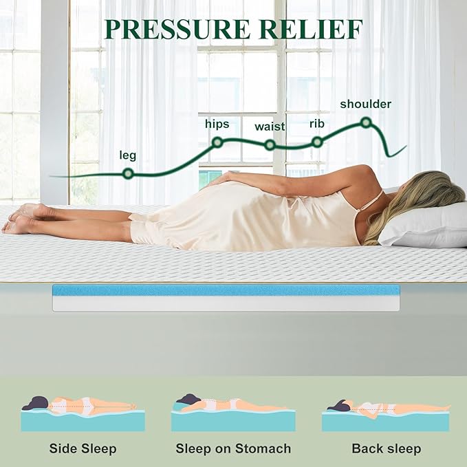 Firm Twin Size Mattress Topper, 4 Inch High Density Support Memory Foam with Washable Deep Protector, Bed Topper with Ventilated Design, Enhanced Support for Back Pain&Pressure Relief, CertiPUR-US