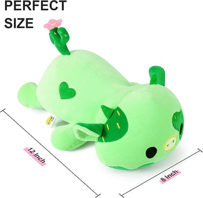 Onsoyours Cute Cow Plushie, Soft Stuffed Cactus Cow Squishy Plush Animal Toy Pillow for Kids (Cactus Cow, 12")