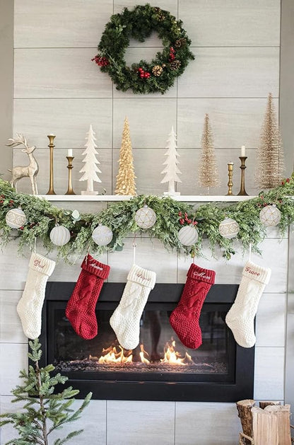 12pcs White Christmas Ornaments Balls 3.14 inch Glitter Hanging Christmas Tree Ornaments Set for Christmas Decorations Hand Painted Shatterproof Christmas Baubles for Xmas Holiday Party Decor