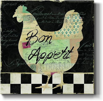 Abstract Wall Art Animals Poster for Bedroom and Living Room,French Hen Wall Art, Ready to Hang, 24'' x 24''