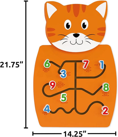 LEARNING ADVANTAGE Cat Activity Wall Panel - 18m+ - Toddler Activity Center - Wall-Mounted Toy - Busy Board Decor for Bedrooms, Daycares and Play Areas