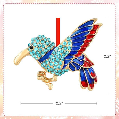 PETCEE Hummingbird Gifts for Women - Blue and Red Metal Bird Christmas Ornaments 2025 Hummingbird Keepsake Ornament for Friend Mother Wife Co Worker Daughter