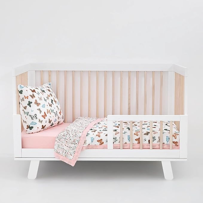 Little Unicorn Lofty Comforter Blanket | Super Soft & Breathable Muslin Fabric| Great for Play & Bedtime Blanket (Butterflies)