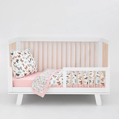 Little Unicorn Lofty Comforter Blanket | Super Soft & Breathable Muslin Fabric| Great for Play & Bedtime Blanket (Butterflies)