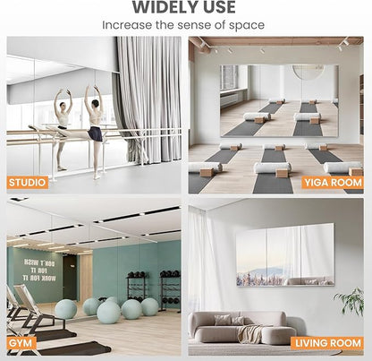Home Gym Mirror, 56X16 Inch-1Pcs, Large Exercise Mirror, Frameless Full Body Mirror, Tempered Glass, Wall Mounted for Gym, Yoga, Bedroom, Dance Studio