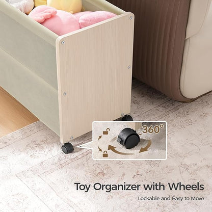 Toy Box, Toy Chest, Toy Box for Living Room, Kids Toys Storage Decorative, with Metal Frame, White, Patented Design