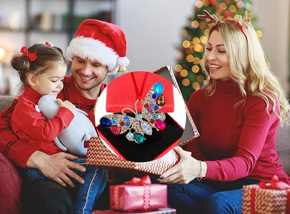 PETCEE Metal Butterfly Christmas Ornaments 2025 Monarch Butterfly Christmas Tree Ornaments Decorations Colorful Butterflies Keepsake Hanging Ornaments Gifts for Her Women Girls Mom Sisters Grandma