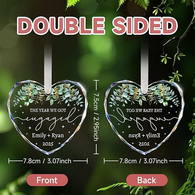 Engagement Ornament 2025 - Engagement Gifts for Couples - Personalized Gift for Newly Engaged Couples, Women, Fiance, Her - Bride to Be Gifts, First Christmas Just Engaged Ornament 2025