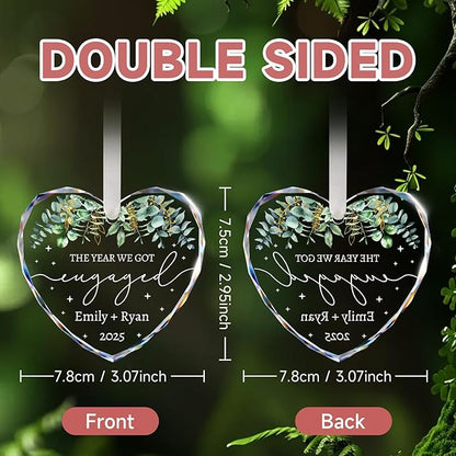 Engagement Ornament 2025 - Engagement Gifts for Couples - Personalized Gift for Newly Engaged Couples, Women, Fiance, Her - Bride to Be Gifts, First Christmas Just Engaged Ornament 2025