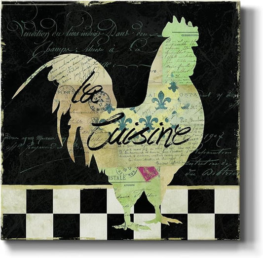 Abstract Wall Art Animals Poster for Bedroom and Living Room,French Rooster Wall Art, Ready to Hang, 24'' x 24''