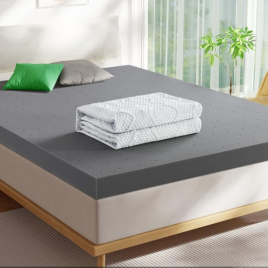 Firm Mattress Topper King Size, 3 Inch High Density Support Foam with Washable Deep Protector, Bed Topper with Ventilated Design, Enhanced Support for Back Pain&Pressure Relief,CertiPUR-US