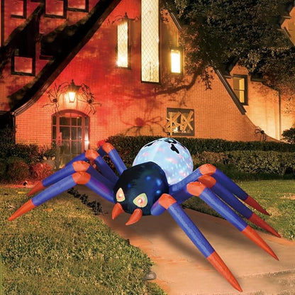 12FT Halloween Inflatables Spider, Halloween Outdoor Inflatable Decoration Blow Up Spider Yard Decoration with Build in LED Light for Halloween Holiday Party Patio Lawn Yard Garden