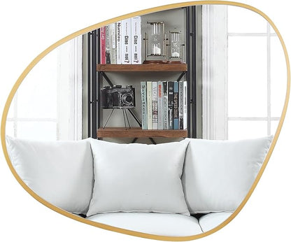 WallBeyond Asymmetrical Mirror, Irregular Wall Mirror, Unique Wall Mirrors Decorative for Bedroom Living Room Entryway Hall, Gold Mirrors for Wall Decor 28" H x 22" W