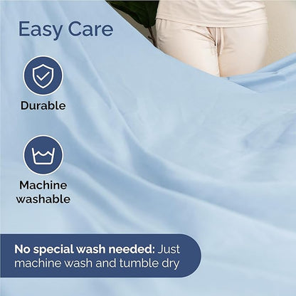 Full Size 4 Piece Sheet Set - Comfy Breathable & Cooling Bed Sheets Set - Hotel Luxury Bedding for Women, Men, Kids, Teens, Boys & Girls - Deep Pockets, Soft and Wrinkle Free - Oeko-Tex - Light Blue
