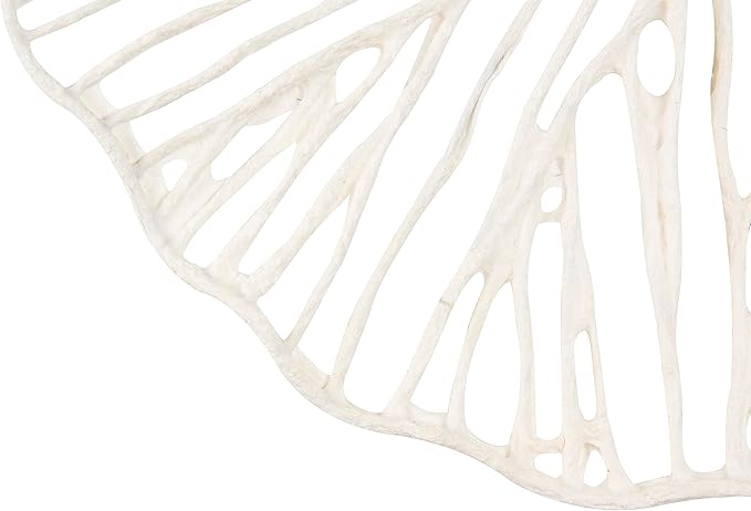 Creative Co-Op Handmade White Coral Shaped Paper & Metal Wall Décor (Set of 3 Sizes)