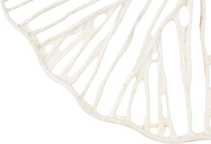 Creative Co-Op Handmade White Coral Shaped Paper & Metal Wall Décor (Set of 3 Sizes)