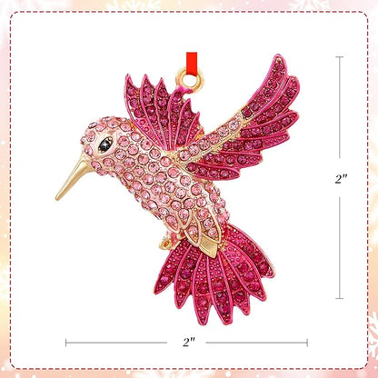 PETCEE Hummingbird Gifts for Women - Bird Christmas Tree Ornaments Decorations Pink Hummingbird Christmas Ornament Metal Bird Ornaments Keepsake Gifts for Women Friend Mother Wife Coworker Daughter