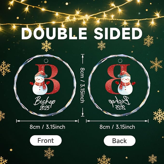 Name Ornaments for Christmas Tree, Personalized Christmas Ornaments 2025, Custom Initial Ornaments Letter Keepsake Gifts, Xmas Tree Decorations, Stocking Name Tags