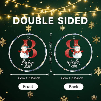 Name Ornaments for Christmas Tree, Personalized Christmas Ornaments 2025, Custom Initial Ornaments Letter Keepsake Gifts, Xmas Tree Decorations, Stocking Name Tags