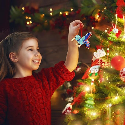 PETCEE Hummingbird Gifts for Women - Blue and Red Metal Bird Christmas Ornaments 2025 Hummingbird Keepsake Ornament for Friend Mother Wife Co Worker Daughter