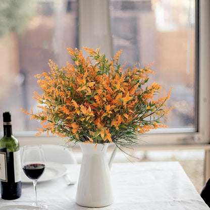 RECUTMS Fall Decoration for Home, Artificial Flowers for Outdoors Artificial Fall Flowers for Outdoors UV Resistant Artificial Plants Outdoor Artificial Flowers for Outdoors in Pots(Salmon)