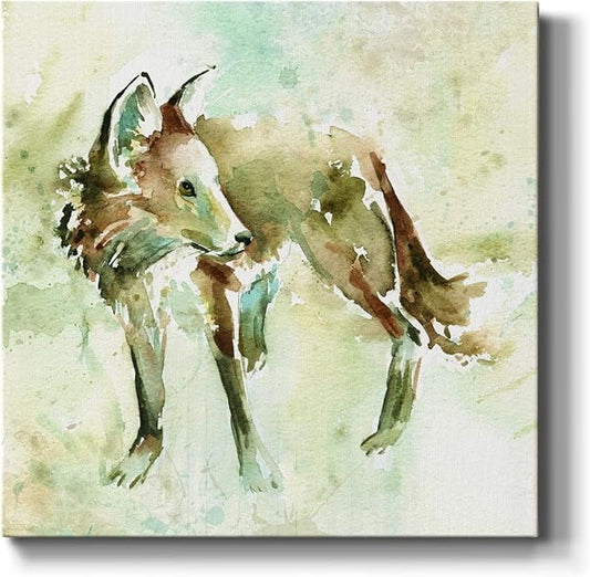 Canvas Wall Art Animals Theme for Home Décor, On Second Thought Wall Art, Ready to Hang, 16'' x 16''