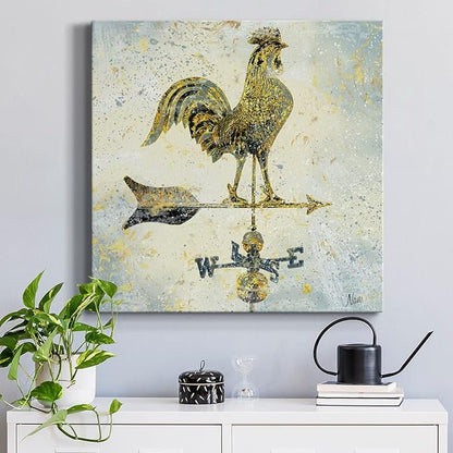 Abstract Wall Art Animals Poster for Bedroom and Living Room,Americana Rooster Wall Art, Ready to Hang, 24'' x 24''