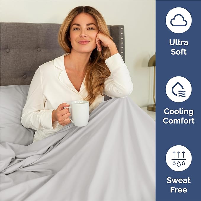 CGK Linens Split King 7 Piece Sheet Set - Cooling Sheets for Hot Sleepers - Hotel Luxury Bedding Set with 8-16 Inch Deep Pockets - 1 Flat & 2 Fitted & 4 Pillowcases - Soft & Wrinkle Free - Split King