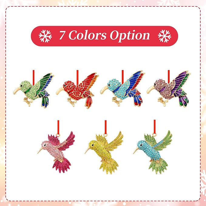 PETCEE Hummingbird Ornament - Green Hummingbird Ornaments for Christmas Tree Decorations Metal Bird Ornaments Keepsake Gifts for Women Friends Mother Wife Grandma Daughter