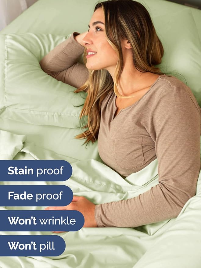 Extra Deep King Sheet Set - 6 Piece Breathable & Cooling Sheets - Hotel Luxury Bed Sheets Set - Easy & Secure Fit - Soft, Wrinkle Free & Comfy Sheets Set - Light Sage Sheet Set with Extra Deep Pockets