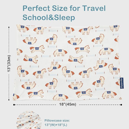 Moonrite 13×18 Toddler Pillow with Pillowcase,100% Cotton Toddler Pillows for Sleeping,Soft Breathable Washable Small Toddler&Kid Pillow for Bed,Mini pillow,Better Naps at Preschool