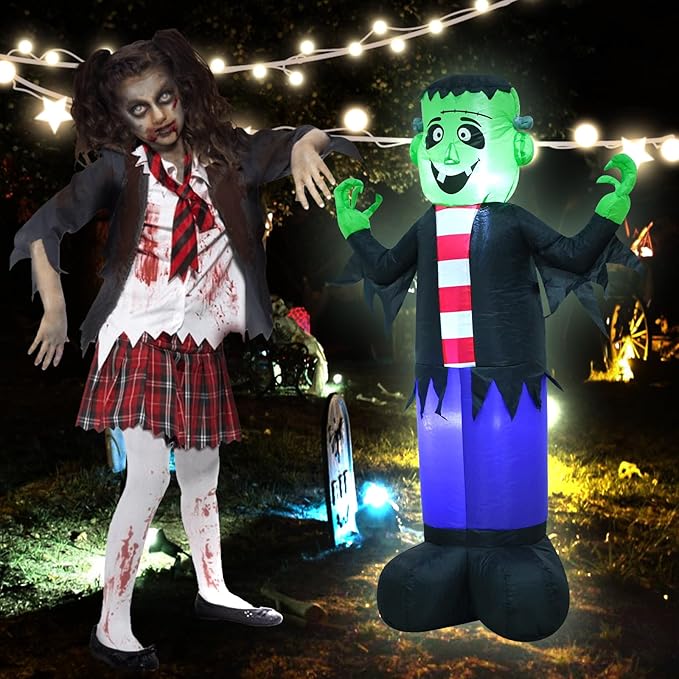 3.5FT Monster Halloween Inflatable Decorations Halloween Parties Holiday Decor Blow Up Decorations with LED Lights Indoor Outdoor Yard Graden Decor