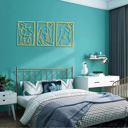 SIETIOJI 3 Pcs Gold Wall Art Decor with Real Metal Wall Art,Gold Metal Modern Minimalist Male Body Shape Wall Art for Living Kitchen Bedroom Wall Decor