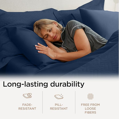 Threadmill Luxury 800 Thread Count 100% Cotton Sheets - Sateen Weave Twin XL Bed-Sheets, Better Than Egyptian Cotton,3 Pc Solid Soft Bedding Set (Folkstone Blue), Fits 15" Deep Pocket