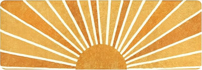 Lahome Boho Hallway Runner Rug - 2x6 Non-Slip Washable Laundry Room Rug Low-Pile Soft Throw Area Rugs for Bedroom Rainbow Sun Print Abstract Carpet Runners for Kitchen Entryway Bathroom Living Room