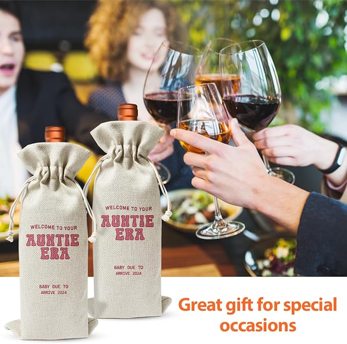 Promoted to New Auntie Gift Wine Bag 2024, Baby Announcement Gift for New Aunt 2024, Religious Pregnancy Announcement, Baby Shower or Party Favor, Auntie to be Gift
