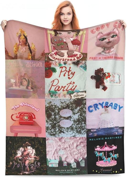Melanie Merch Martinez Blanket, Melanie Birthday Decorations Martinez Cozy Lightweight Throw for Couch, Sofa, Chair, Bed, Picnic Blanket Gifts for Girl (Melanie Merch Martinez, 50"x40"(Small))