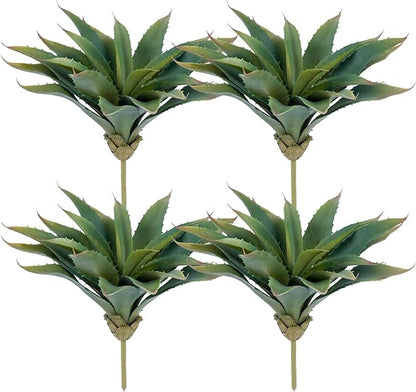 Veryhome Succulents Plants Artificial Aloe Plant, 12.5Inch Large Faux Succulents Unpotted, Premium Crafting DIY Greenery Decor for Indoor & Outdoor(4Pcs-Green)